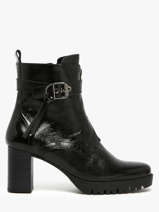 Enkellaarsjes Met Hak Evie Uit Leder Dorking Zwart accessoires D9163